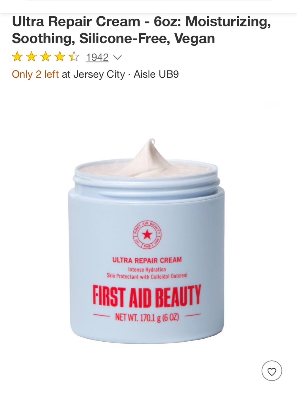 First Aid Beauty Ultra Repair Cream - Light Blue & White Jar